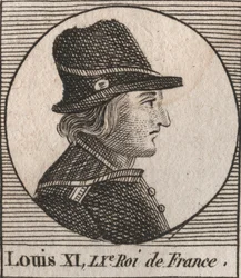 Portrait de Louis XI (1423-1483), roi de France - gravure de « Instruction sur l