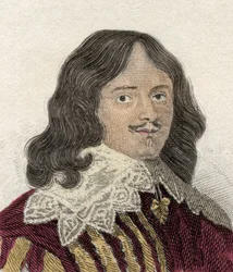 Portrait de Lucius Cary (vers 1610-1643), 2e vicomte Falkland, homme politique, militaire et écrivain anglais. Gravure du 19ème siècle