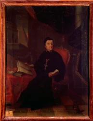 Portrait de Martin Gerbert von Hornau (1720-1793) théologien, historien et écrivain allemand sur la musique. Peinture anonyme. 18e siècle. Bologne, Civico museo bibliografico musicale
