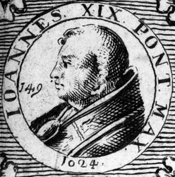 Portrait du Pape Jean XIX (1024-1032).