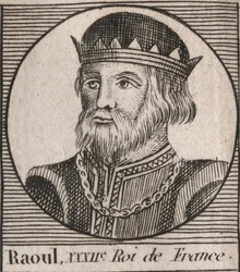 Portrait de Raoul de France (ou Rodolphe, c. 890-936) Roi des Francs - gravure de « Instruction sur l