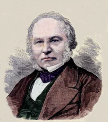 Portrait de Sir Rowland Hill (1795-1879) inventeur du timbre postal