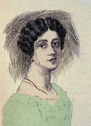 Portrait de Theodore Ulrike Sophie von Levetzow (1804-1899), dernier amour de Johann Wolfgang von Goethe (gravure)