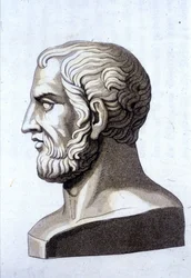 Portrait de Théophraste (372 av. J.-C. - 287 av. J.-C.), philosophe grec.