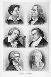 Portraits de Friedrich von Schiller (1759 - 1805).
