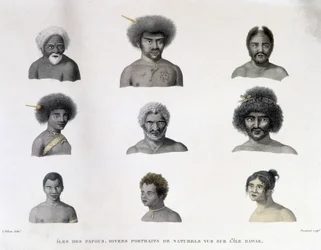 Portraits des Papous de l