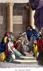 Reine Esther. Gravure du 18ème siècle.