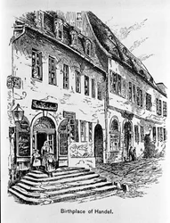 Représentation de la maison où est né George Frederick Handel (Georg Friedrich Handel)