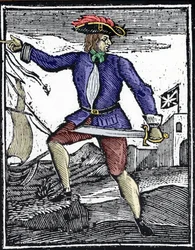 Représentation du pirate Howell Davis, actif vers 1718-1719.
