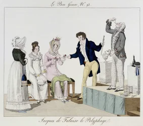 Saltimbanque : Jacques de Falaise le polyphage (il avale tout, animaux vivants...) - dans « Le bon genre », début du 19e siècle
