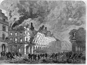 La Commune de Paris en 1871. Incendie du ministère des Finances causé par les fédérés pendant la semaine sanglante (22-28 mai)
