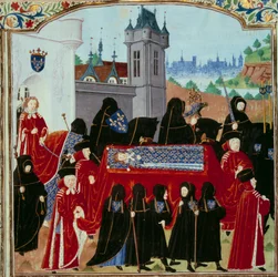 Le corps du défunt roi Charles VI est emporté