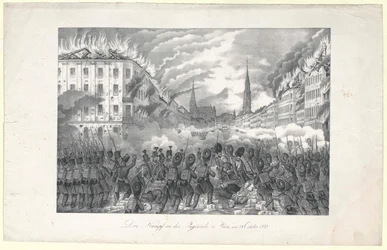 Le combat dans la Jaegerzeile à Vienne