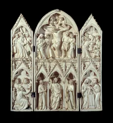 Triptyque de Saint-Sulpice du Tarn : Portement de la Croix, Crucifixion, Descente de Croix, Adoration des Mages, Vierge glorieuse, Présentation au Temple
