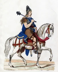 Un chef des Francs - dans « Les Costumes civils et militaires des Français à travers les siècles », Paris, F. Roy, 1882.