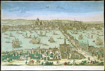 Vue de Londres au début du XVIIIe siècle