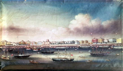 Vue du port de Shanghai, vers 1850