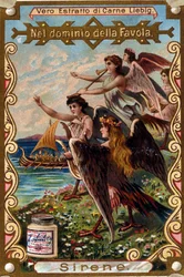 Représentation de sirènes attirant les marins par leur chant