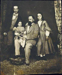 Alexandre Herzen avec ses enfants après la mort de sa femme Natalie