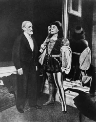 Giuseppe Verdi et Victor Maurel dans le rôle de Iago en février 1887 à la Scala de Milan après la première d
