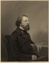 James Sheridan Muspratt (1821-1871), fondateur du Liverpool College of Chemistry (1848) et auteur de "Chemistry" (1860), c.1860 (gravure)