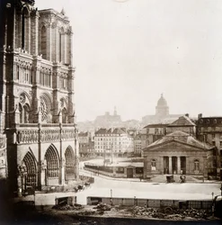 Notre Dame de Paris et la place, fin du 19e siècle