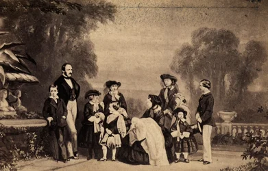 Peinture représentant la famille royale anglaise