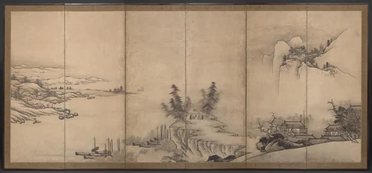 Pavillons chinois dans un paysage