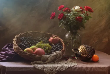 Fruits et roses classiques
