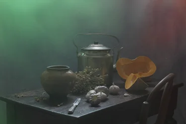 Nature morte dans une cuisine rustique