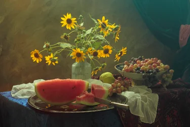 Nature morte estivale au tournesol