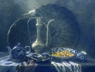 Nature morte bleue traditionnelle