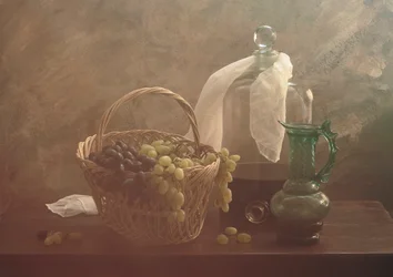 Nature morte aux raisins vintage