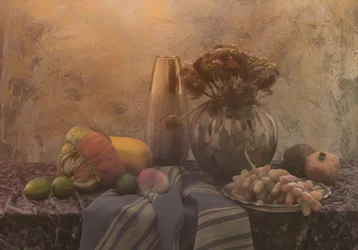 Nature morte aux couleurs chaudes de l