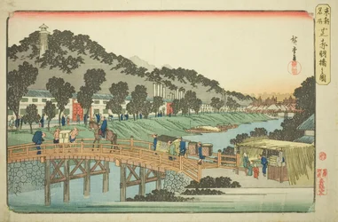 Pont Akabane à Shiba (Shiba Akabanebashi no zu), de la série "Lieux célèbres de la capitale orientale (Toto meisho)"