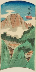 Chikugo, section de la feuille n° 17 de la série "Images découpées des provinces (Kunizukushi harimaze zue)"