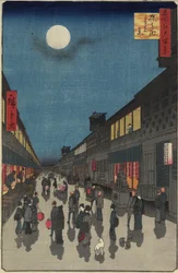 Vue du soir, de Saruwaka-machi, septembre 1857
