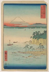 Le mont Fuji vu depuis Miura, dans la région de Sagami (Soshu Miura no Kaijo), tiré de la série « Les trente-six vues du mont Fuji » (Fugaku sanjūrokkei)