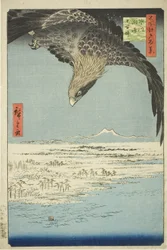 Fukagawa Susaki et Jumantsubo (Fukagawa Susaki Jumantsubo), de la série "Cent vues célèbres d