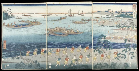 Grande scène de pêche dans la baie