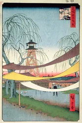 Hatsune Riding Grounds, Bakuro-cho, No.6 de One Hundred Views of Edo, 1857