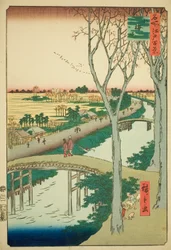 Koume Embankment, de la série "Cent vues célèbres d