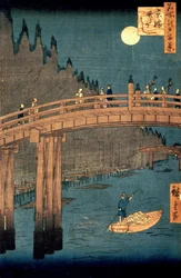 Pont de Kyoto au clair de lune, de la série « Cent vues de lieux célèbres d