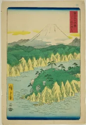 Lac à Hakone (Hakone no kosui), de la série "Trente-six Vues du Mont Fuji (Fuji sanjurokkei)"