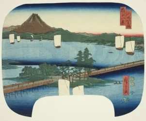 Long Pont à Seta (Seta no nagahashi), de la série "Huit vues d
