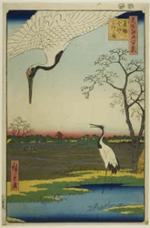 Minowa, Kanasugi, Mikawashima, de la série "Cent vues célèbres d