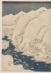 Montagne et rivière sur la route de Kiso