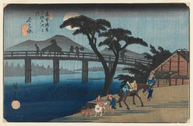 Nagakubo, no.28, de la série Soixante-neuf stations de la route Kisokaido, 1835-40