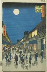 Vue nocturne de Saruwaka-machi (Saruwaka-machi yoru no kei), de la série "Cent vues célèbres d