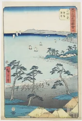 Maison de pêcheur n°10 sur une plage, Odawara, juillet 1855